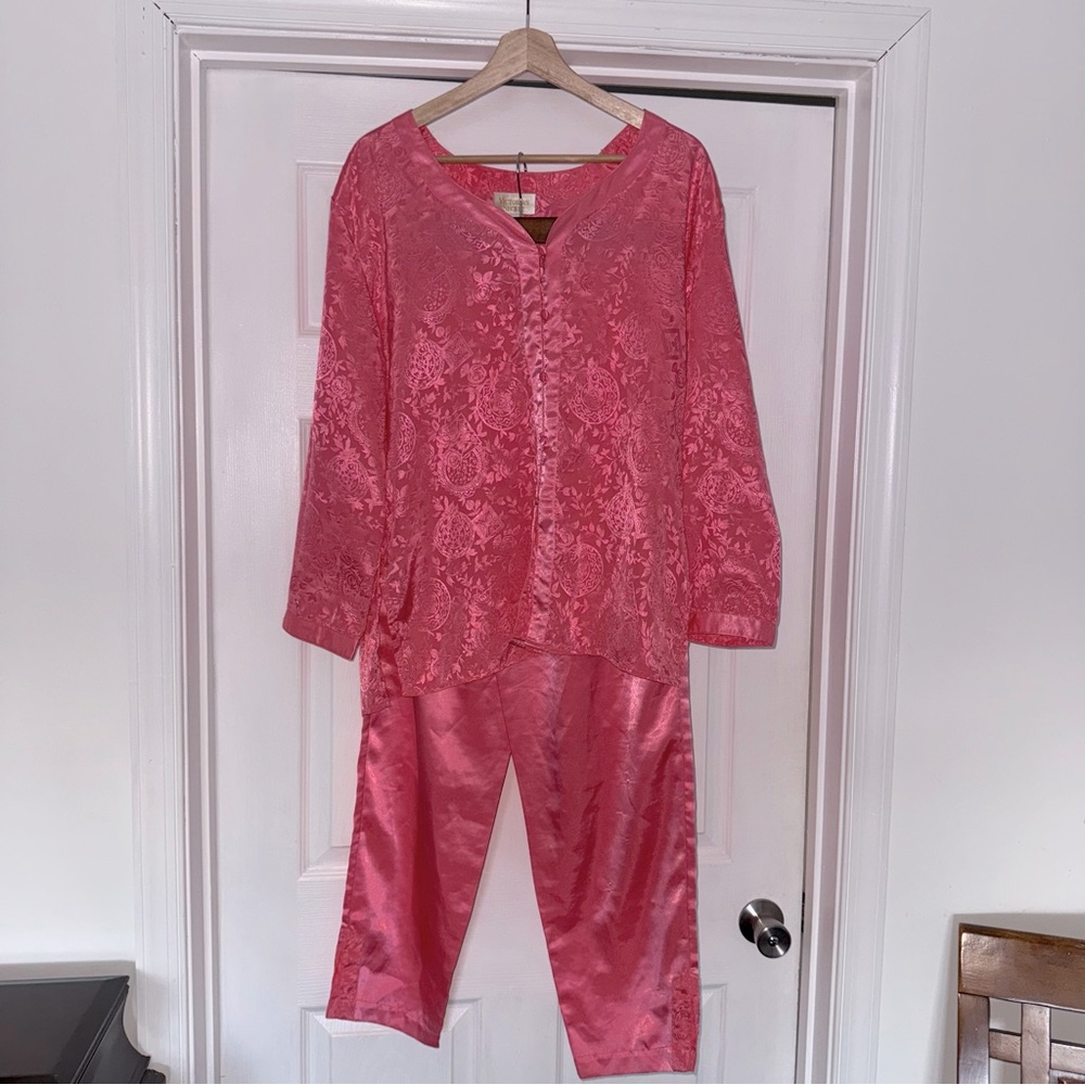 Vintage Victoria’s Secret Pajama Set Light Pink Satin S